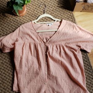 Textured Cotton Madewell Tee in Peach